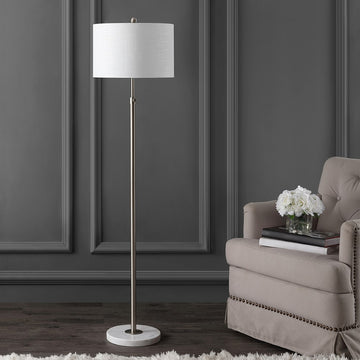 June 65" Adjustable Metal/Marble LED Floor Lamp - JONATHAN Y